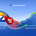 Illustration showing temporary decline in credit score